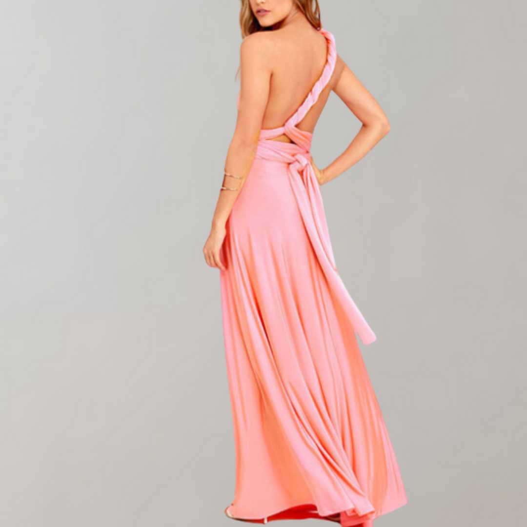 Drune - Schick Maxikleid | Cocktail Kleid Taillengurtel