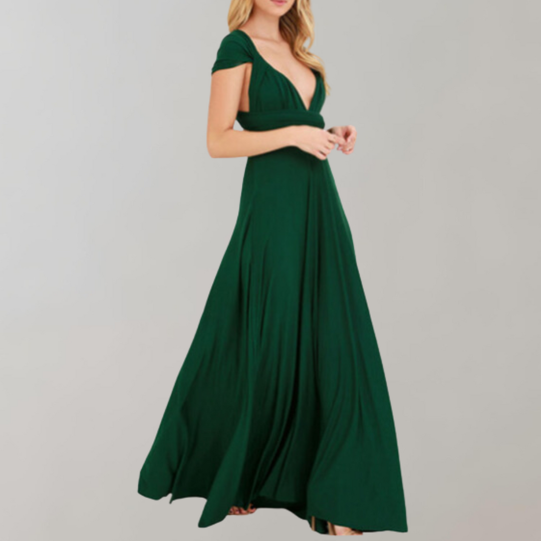 Drune - Schick Maxikleid | Cocktail Kleid Taillengurtel