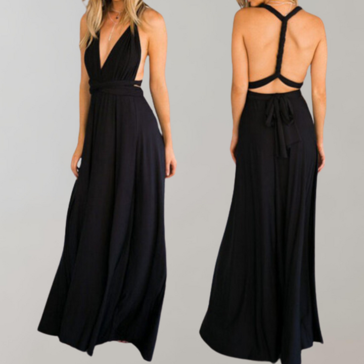 Drune - Schick Maxikleid | Cocktail Kleid Taillengurtel