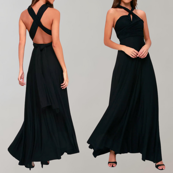 Drune - Schick Maxikleid | Cocktail Kleid Taillengurtel