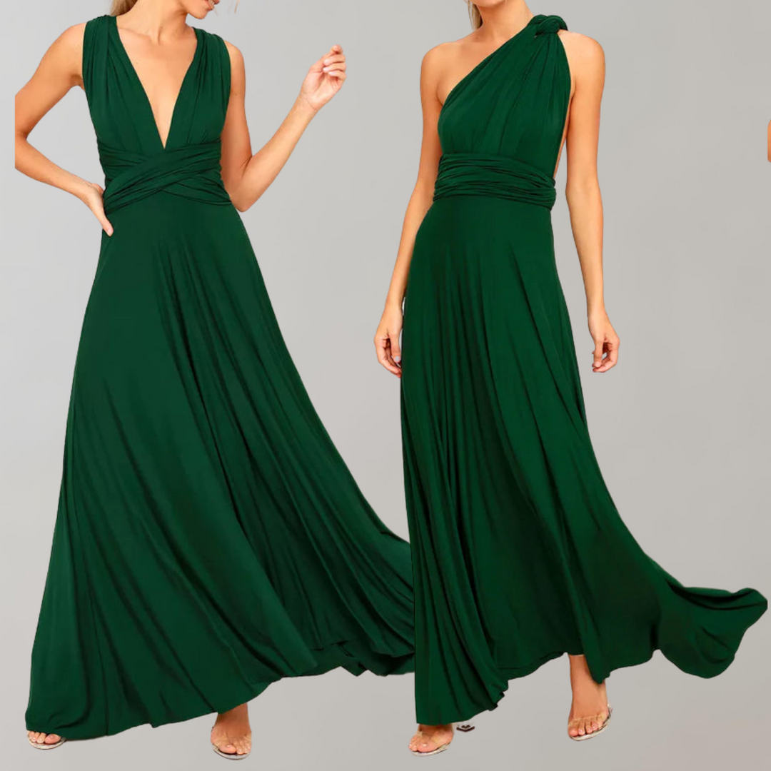 Drune - Schick Maxikleid | Cocktail Kleid Taillengurtel