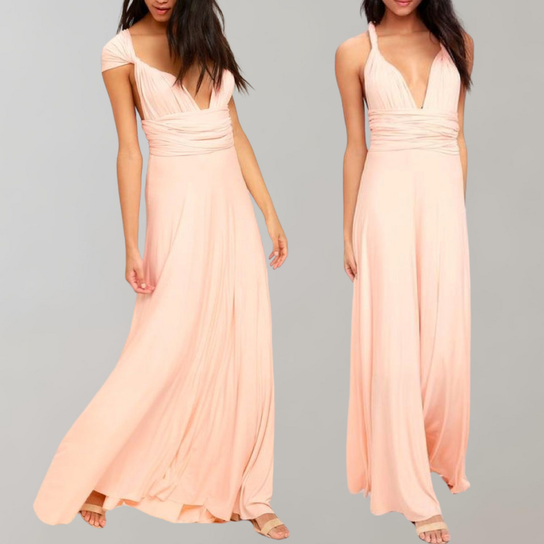 Drune - Schick Maxikleid | Cocktail Kleid Taillengurtel