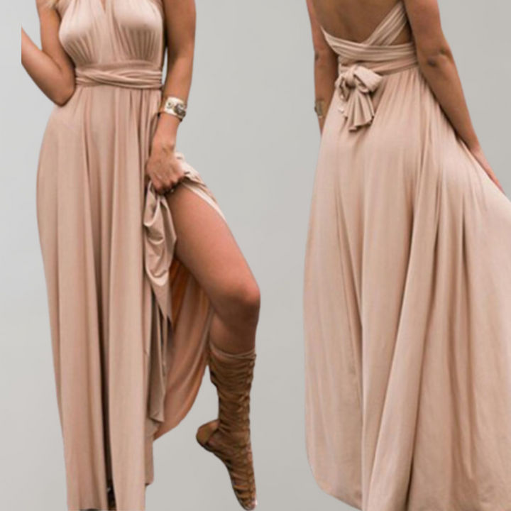 Drune - Schick Maxikleid | Cocktail Kleid Taillengurtel