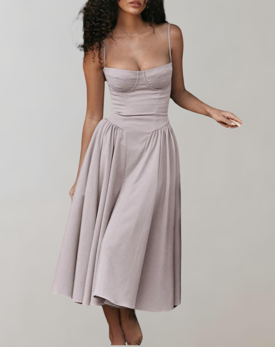 Drune - Schick Cocktail Kleid | Zeitlos Abendkleid Mit tiefem Hals