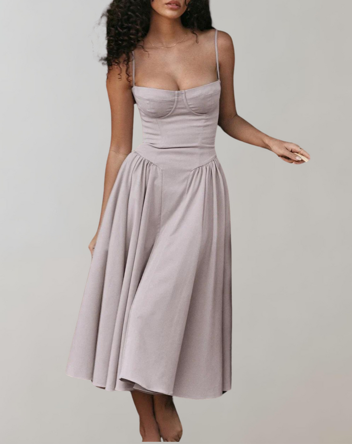 Drune - Schick Cocktail Kleid | Zeitlos Abendkleid Mit tiefem Hals