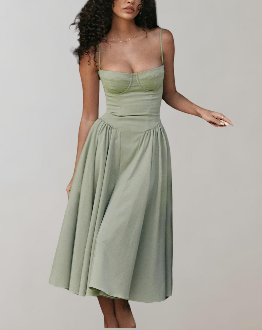 Drune - Schick Cocktail Kleid | Zeitlos Abendkleid Mit tiefem Hals