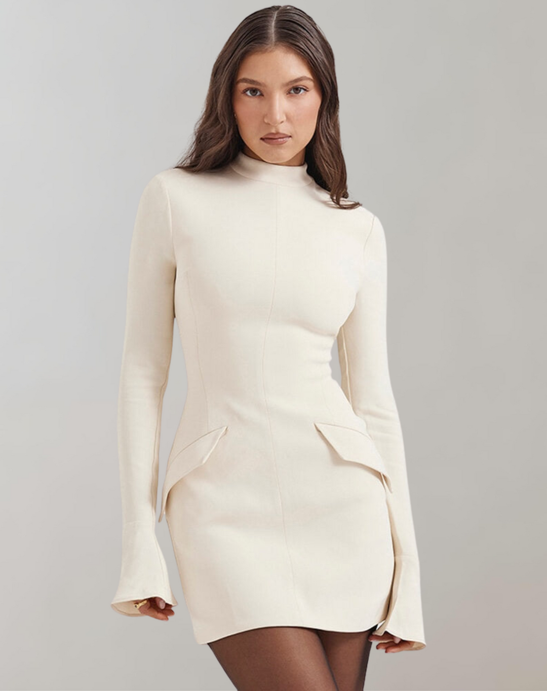 Drune - Cocktail Kleid Schick | Enges Minikleid mit Taschen