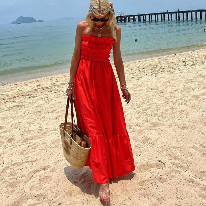 Drune | Maxikleid Trägerloses Maxikleid Ein mühelos stilvolles Sommer-Essential für alle Gelegenheiten