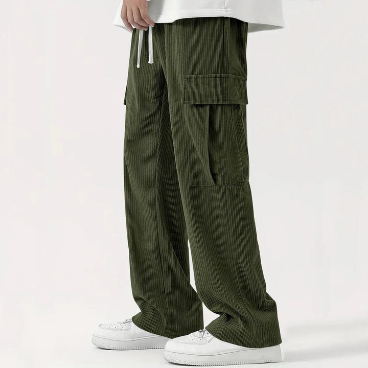 Drune | Corduroy-Hose für Herren - Lockere Passform, Flexibler Bund - Vollständige Länge