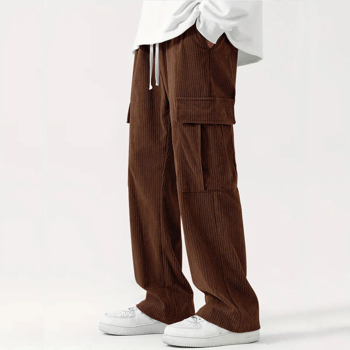 Drune | Corduroy-Hose für Herren - Lockere Passform, Flexibler Bund - Vollständige Länge