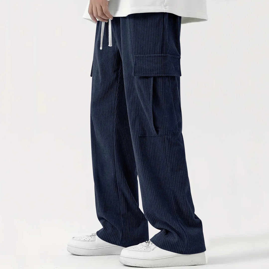 Drune | Corduroy-Hose für Herren - Lockere Passform, Flexibler Bund - Vollständige Länge