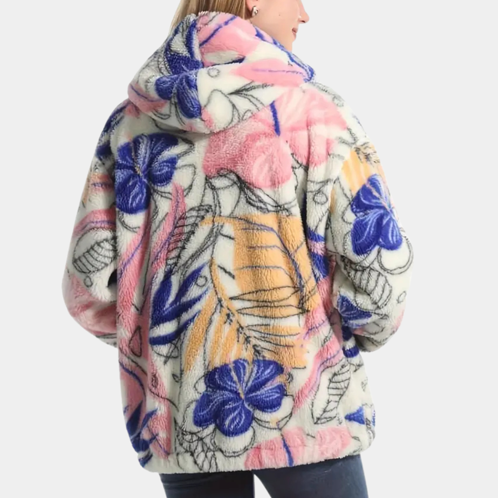 Drune | Blümchen Winterjacke mit Kapuze für Damen