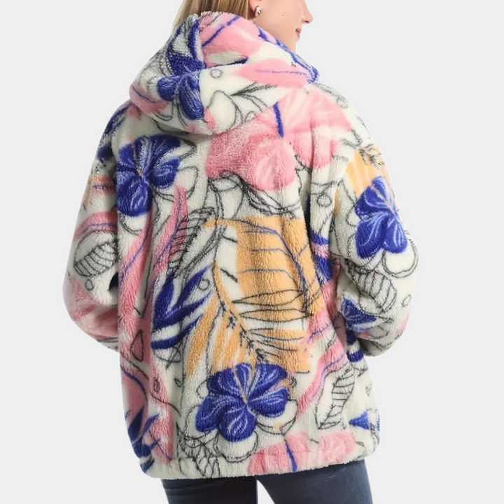 Drune | Blümchen Winterjacke mit Kapuze für Damen