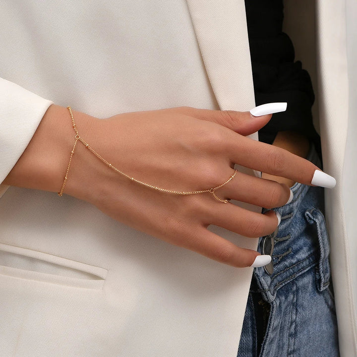 Drune | Kreative Kleine Kettenarmband Fingerringe