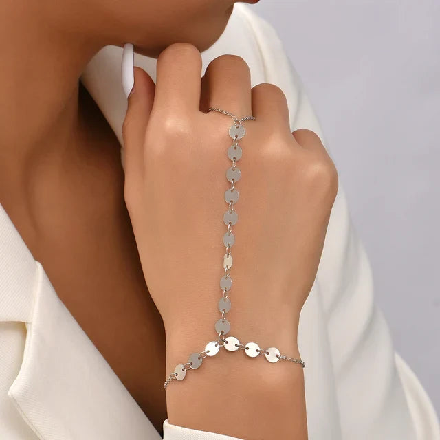 Drune | Kreative Kleine Kettenarmband Fingerringe