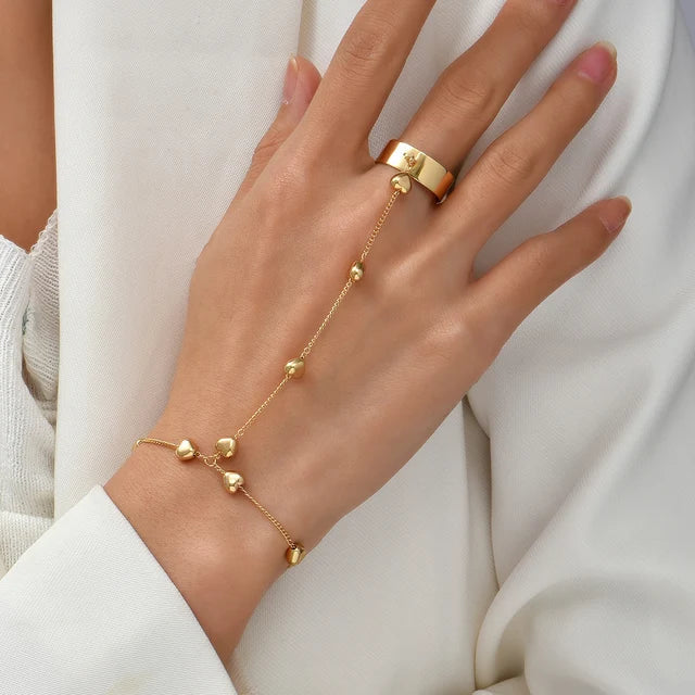Drune | Kreative Kleine Kettenarmband Fingerringe