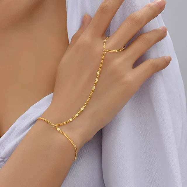 Drune | Kreative Kleine Kettenarmband Fingerringe