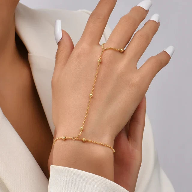 Drune | Kreative Kleine Kettenarmband Fingerringe