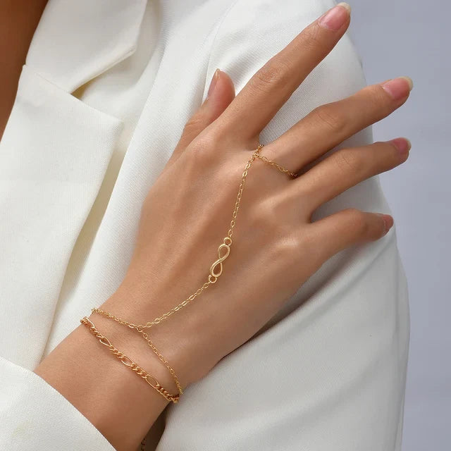 Drune | Kreative Kleine Kettenarmband Fingerringe