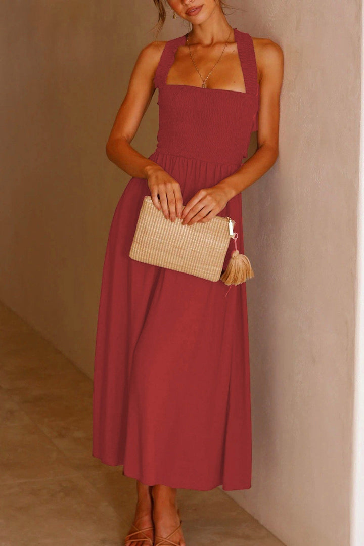Drune | Crisscross Tie-Back Midi Kleid