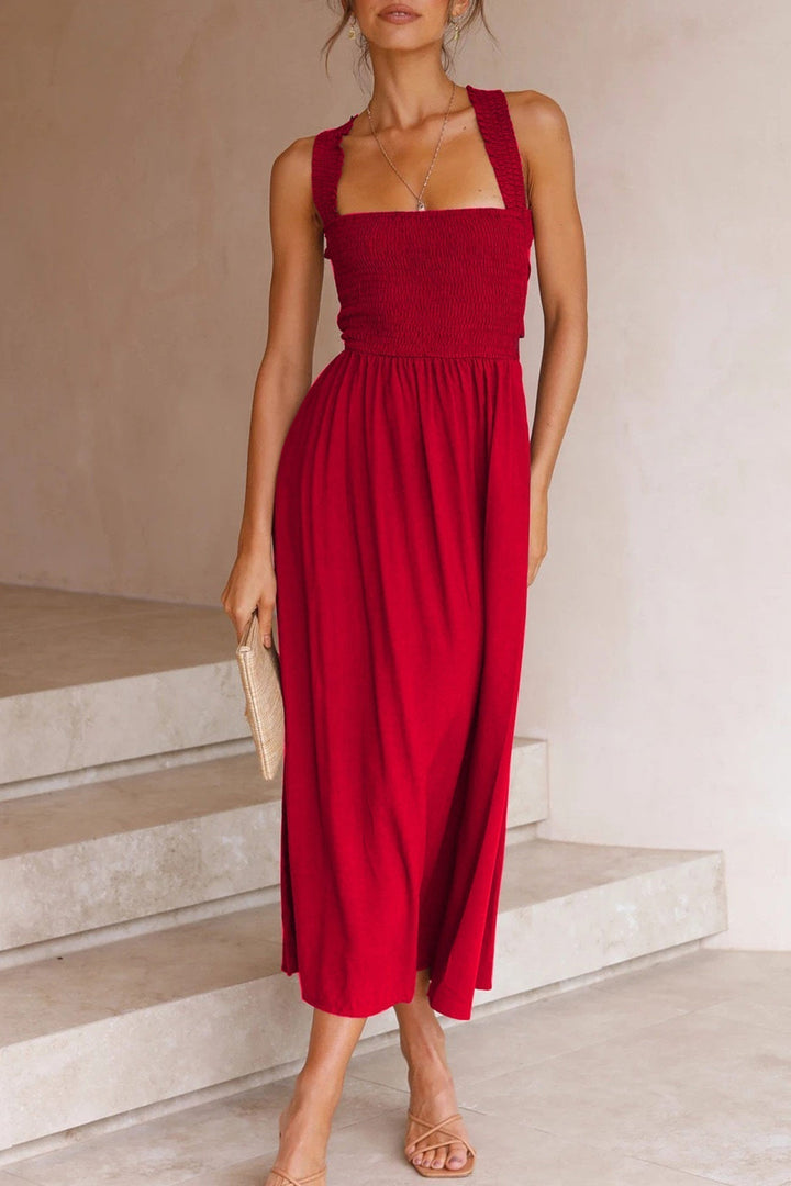 Drune | Crisscross Tie-Back Midi Kleid