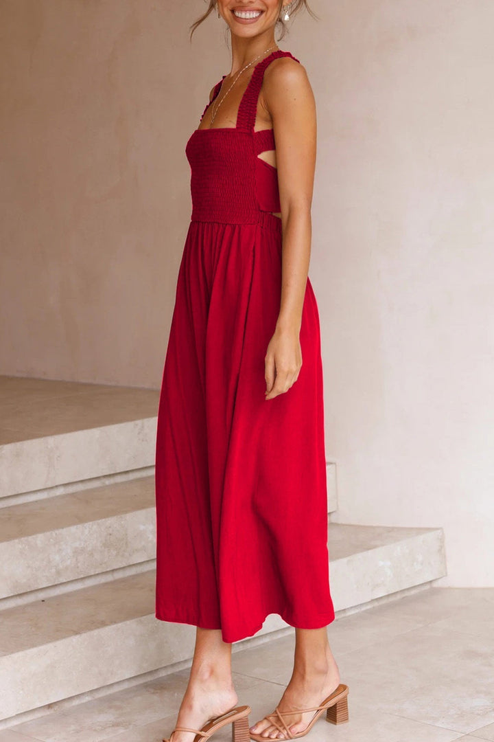 Drune | Crisscross Tie-Back Midi Kleid