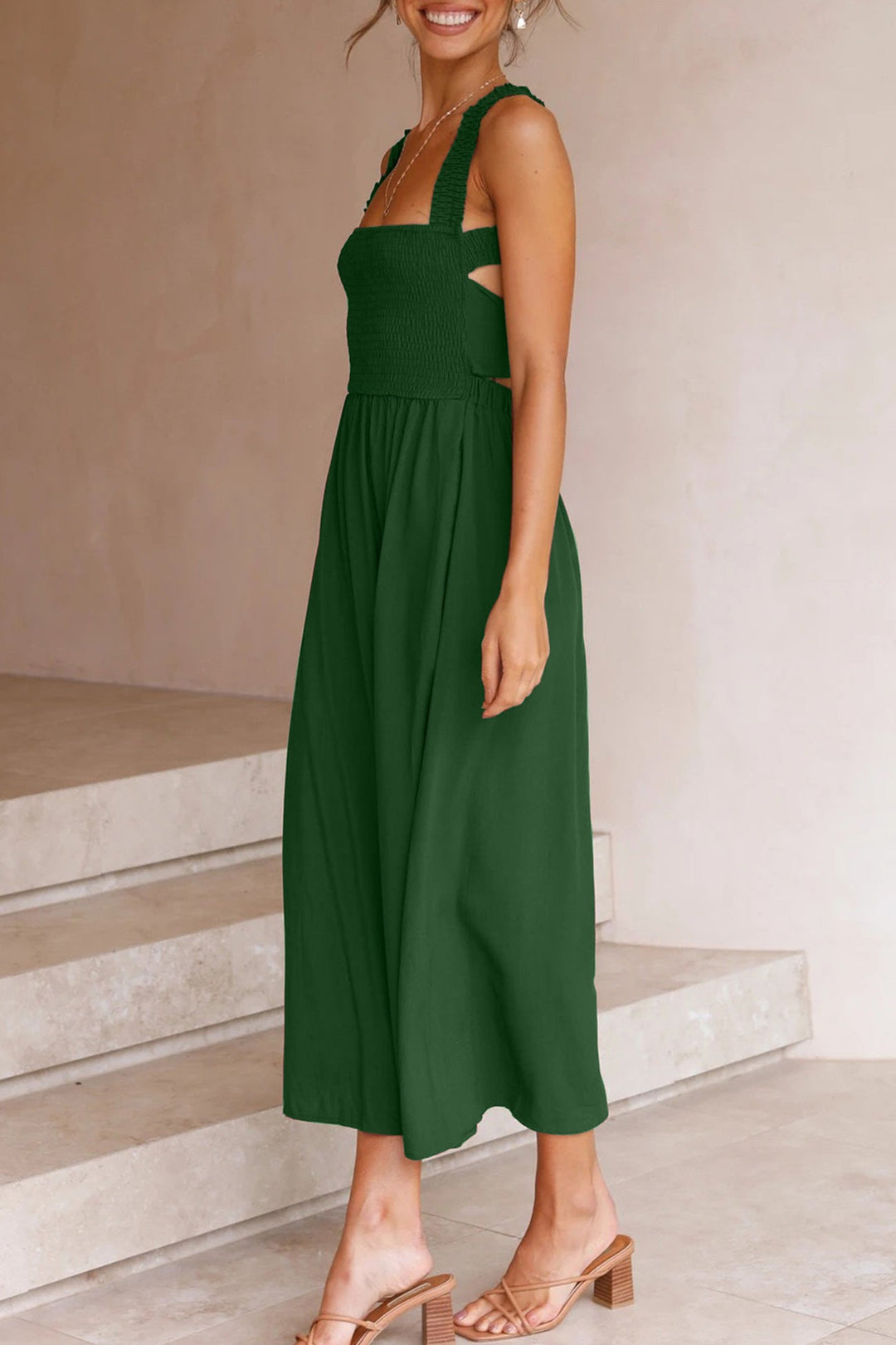 Drune | Crisscross Tie-Back Midi Kleid