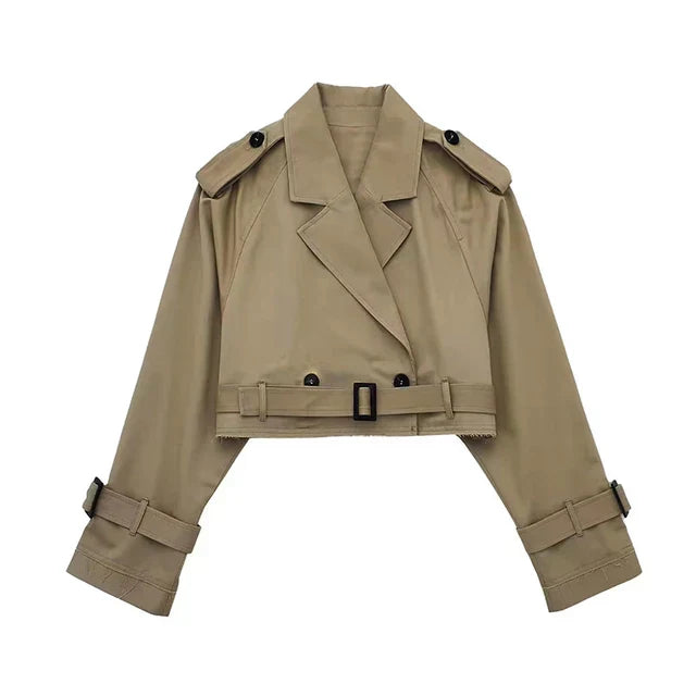 Drune - Stilvoller Cropped Trenchcoat