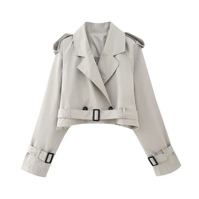 Drune - Stilvoller Cropped Trenchcoat