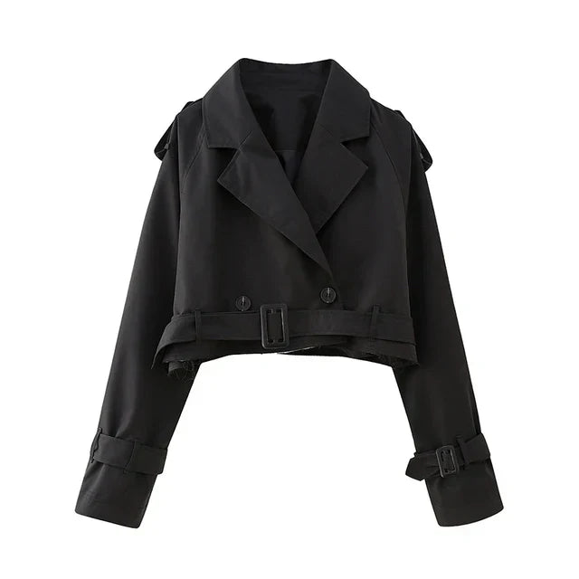 Drune - Stilvoller Cropped Trenchcoat