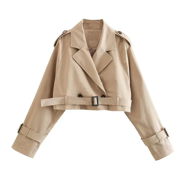Drune - Stilvoller Cropped Trenchcoat