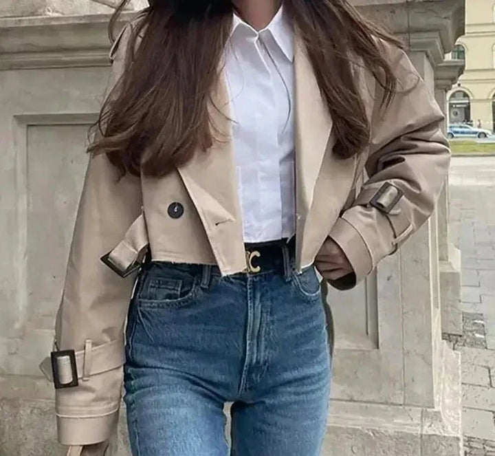 Drune - Stilvoller Cropped Trenchcoat