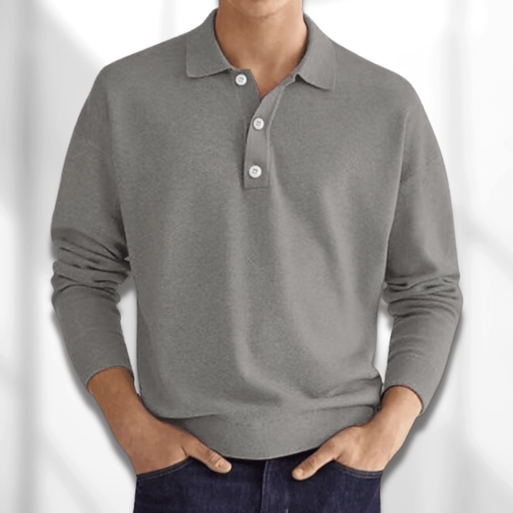 Drune | Langärmeliger Poloshirt Für Herren