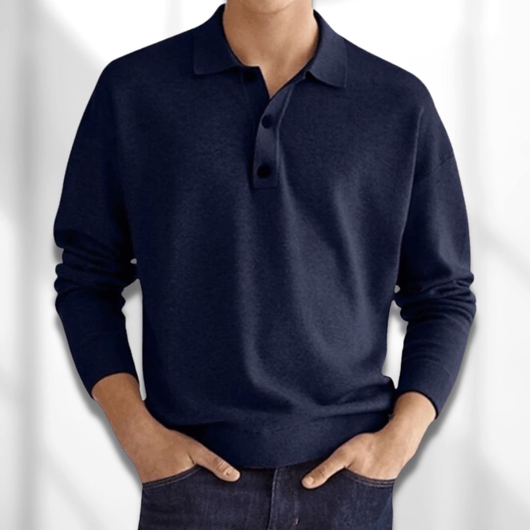 Drune | Langärmeliger Poloshirt Für Herren