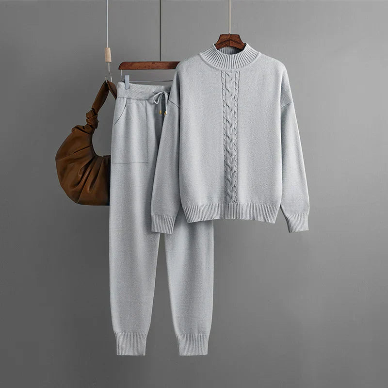Drune | Winter Satz Aus Strickoberteil und Hose mit Halbem Rollkragen
