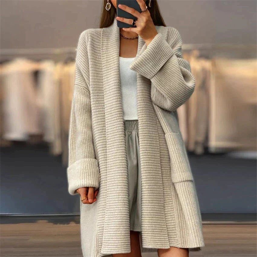 Drune | Unifarbener dicker Cardigan