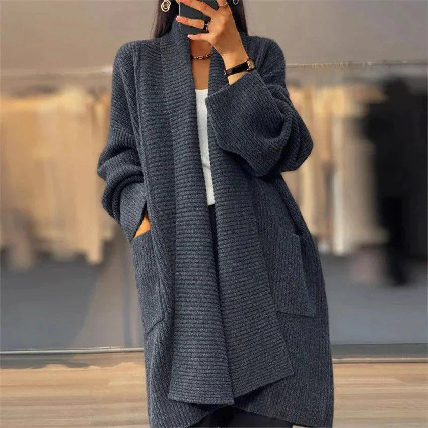 Drune | Unifarbener dicker Cardigan