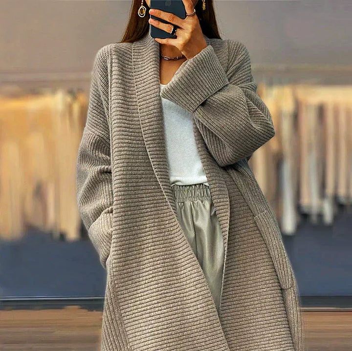 Drune | Verdickte Damen-Strickjacke in Unifarben
