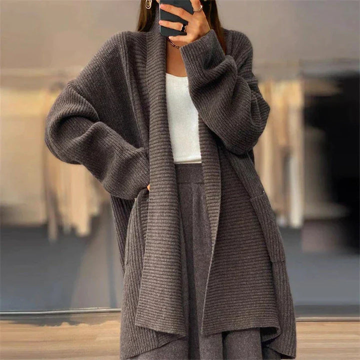 Drune | Unifarbener dicker Cardigan