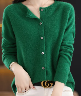 Drune | Strickjacke mit O Ausschnitt Damenpullover