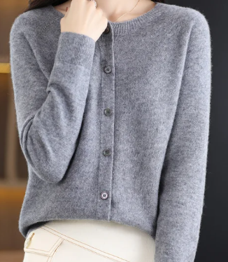 Drune | Strickjacke mit O Ausschnitt Damenpullover