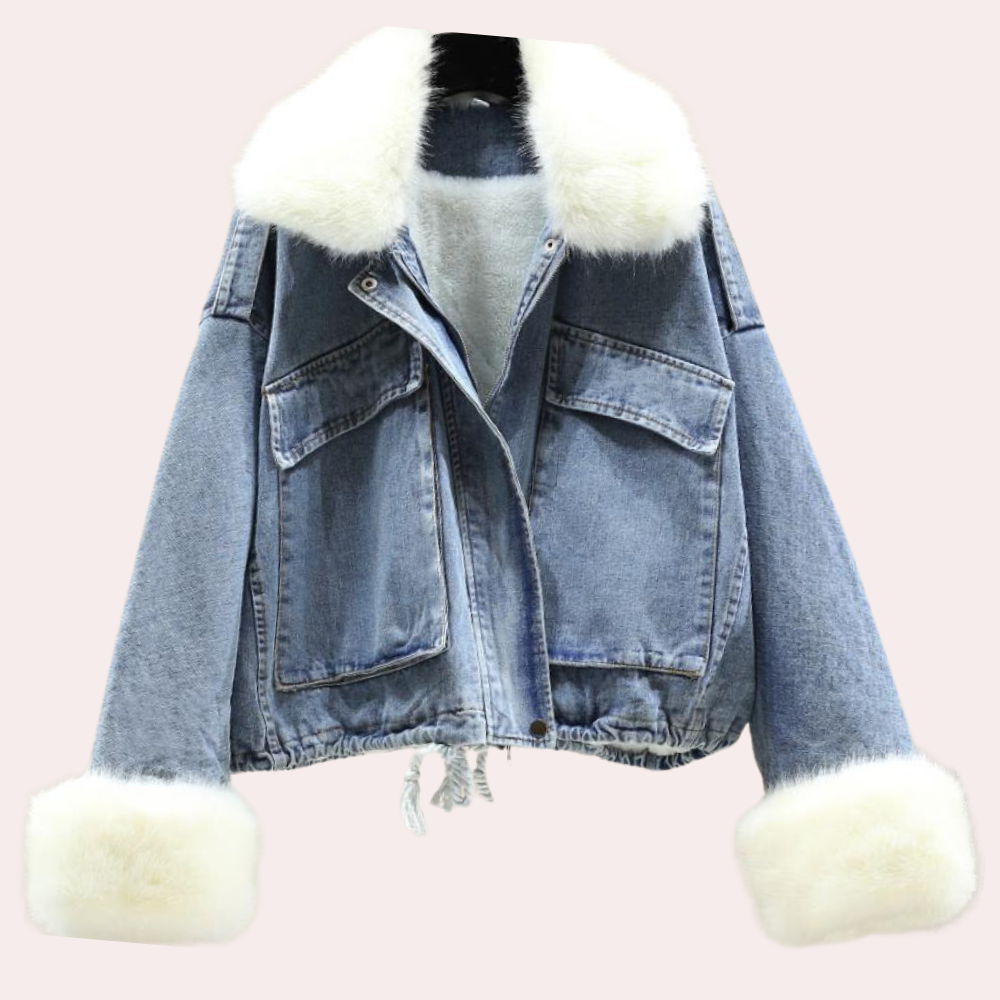 Drune | Damen moderne Denim-Daunen-Winterjacke
