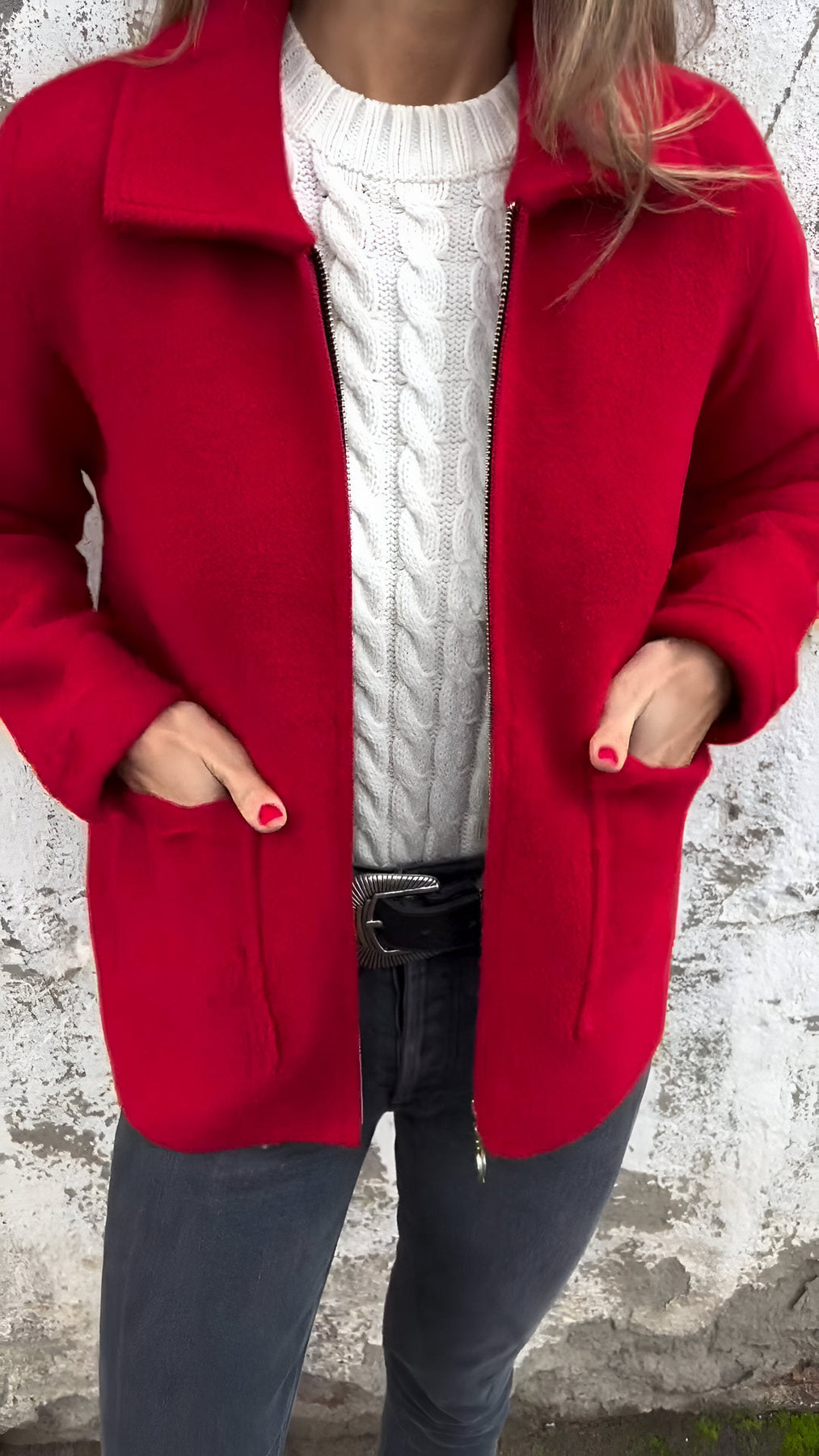 Drune | Bequeme Langärmelig Reißverschluss Jacke mit Taschen