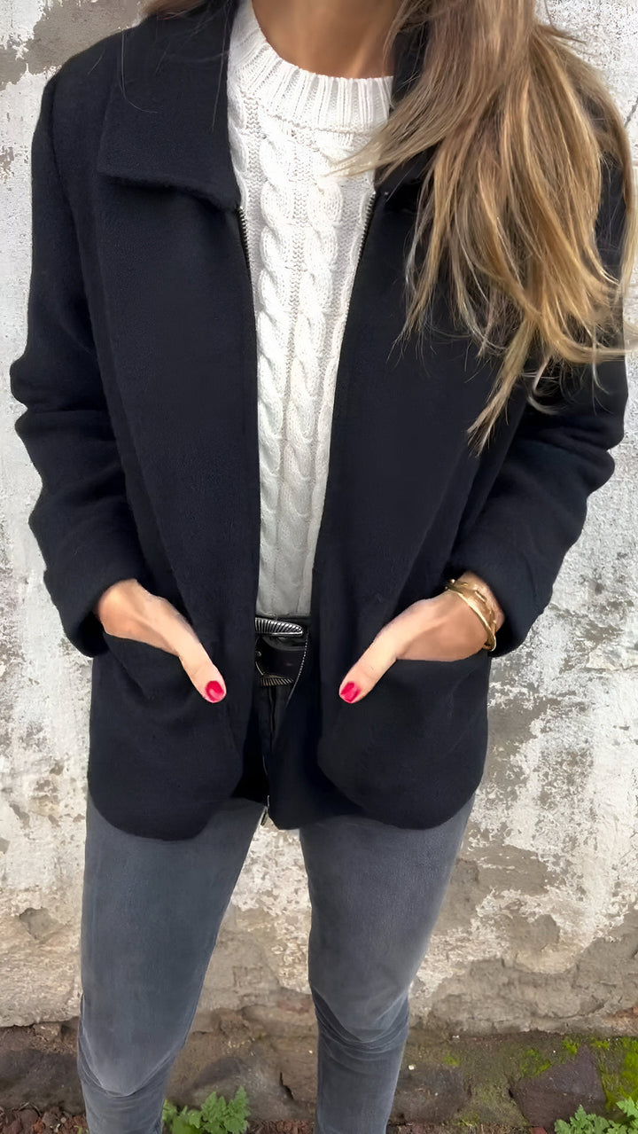 Drune | Bequeme Langärmelig Reißverschluss Jacke mit Taschen