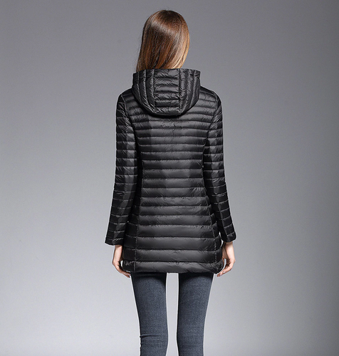Drune | Lange Daunenjacke mit Kapuze 