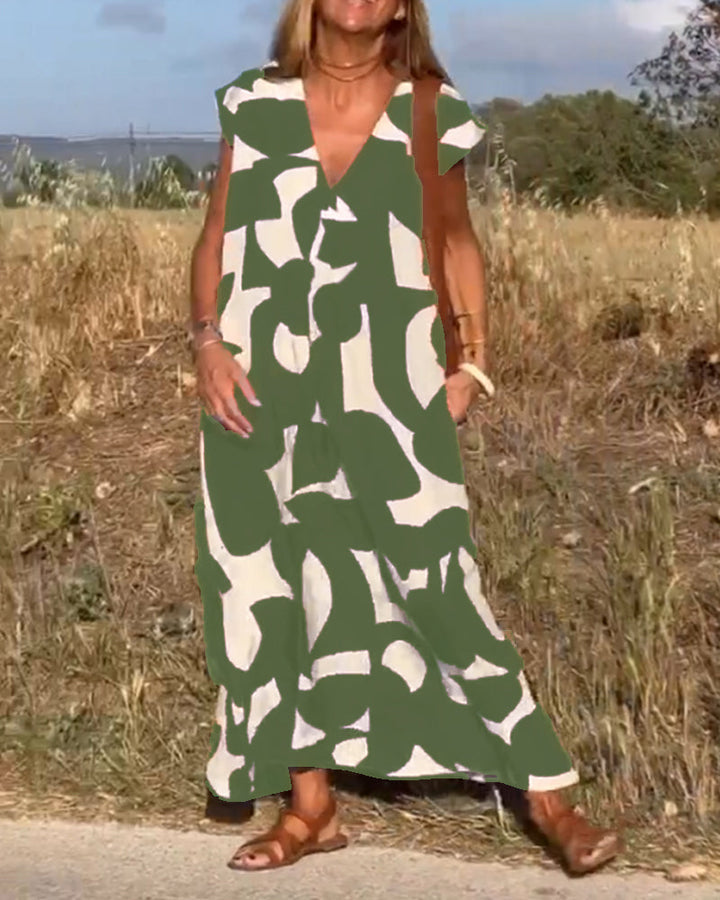 Drune | Damen Bedrucktes Langes Kleid