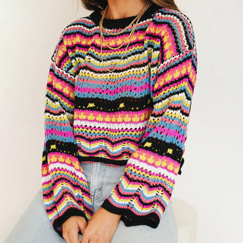 Drune | Gestreifter Strickpullover Mit Feinem Design