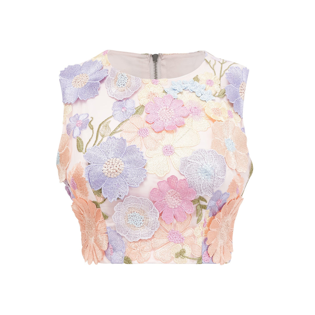 Drune | Petal Besticktes Top & Rock Passendes Set