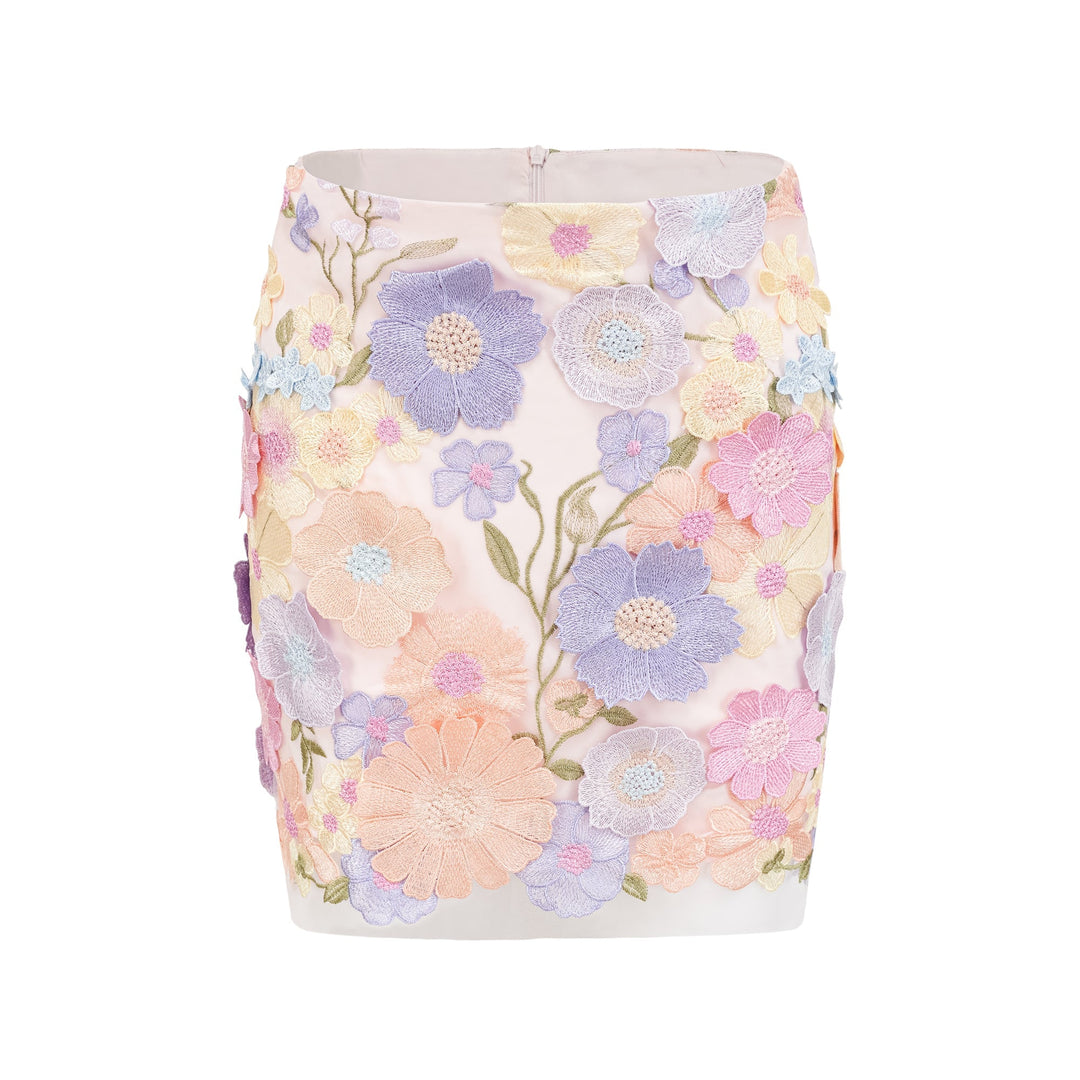 Drune | Petal Besticktes Top & Rock Passendes Set