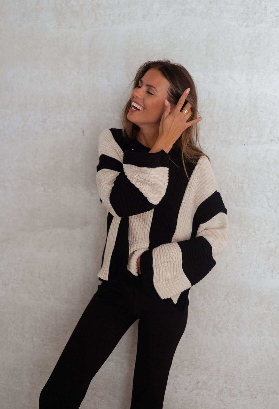 Drune | Gestreifter Damen Strickpullover